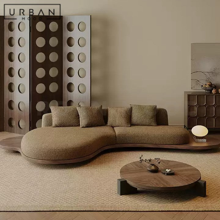 BLOMME Modern Curved Boucle Sofa