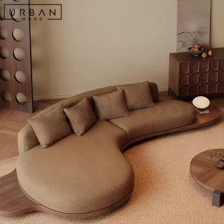 BLOMME Modern Curved Boucle Sofa