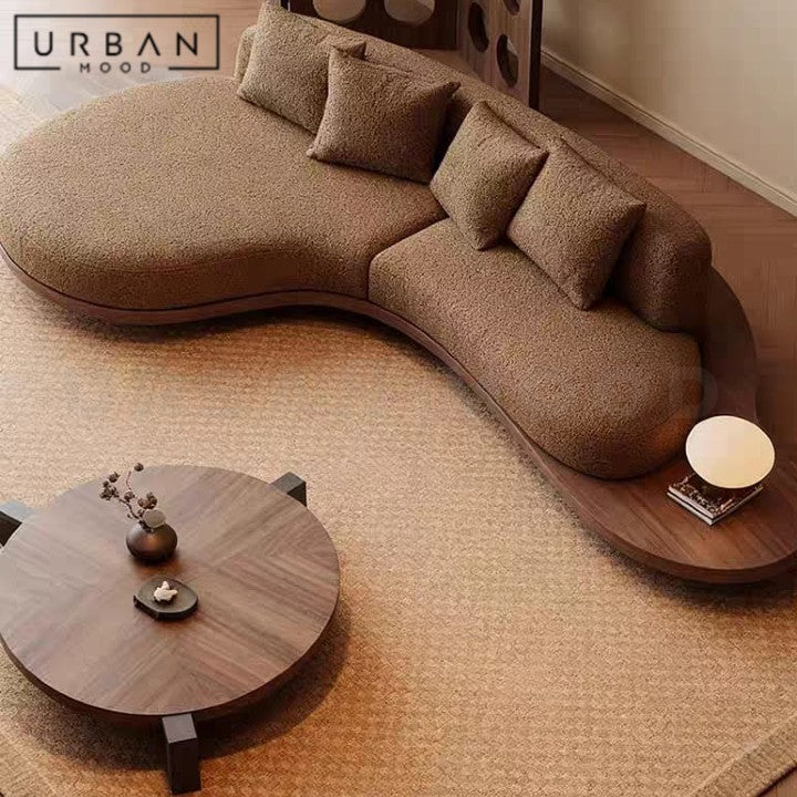 BLOMME Modern Curved Boucle Sofa