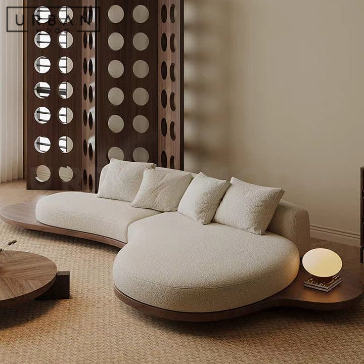 BLOMME Modern Curved Boucle Sofa