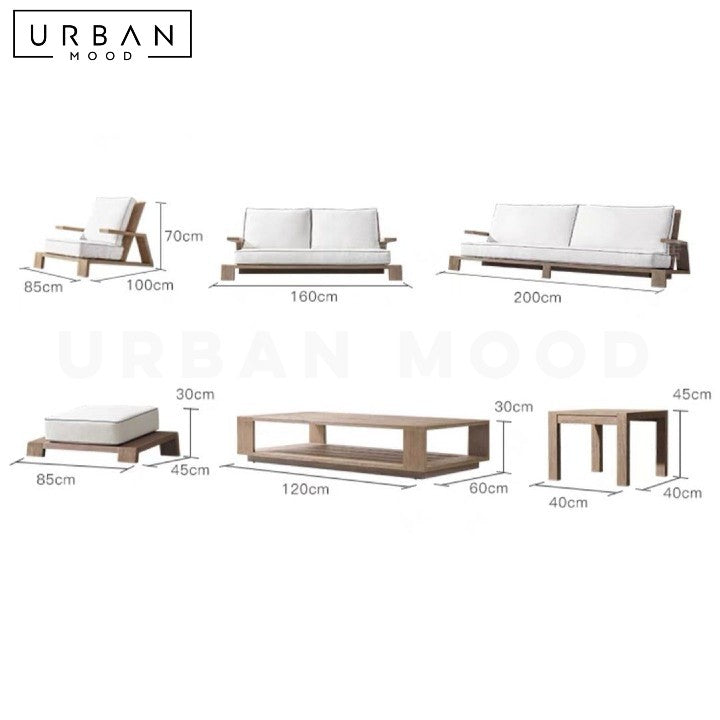 BOIS Modern Solid Wood Outdoor Sofa