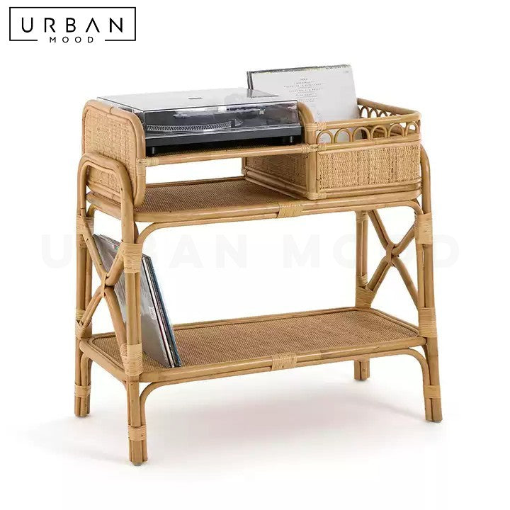 BOVIN Rustic Rattan Bar Cart