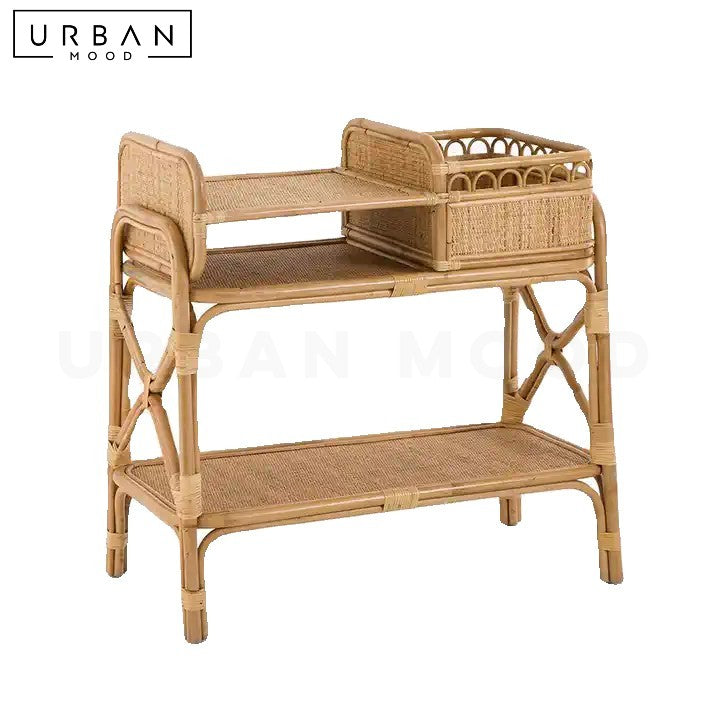 BOVIN Rustic Rattan Bar Cart