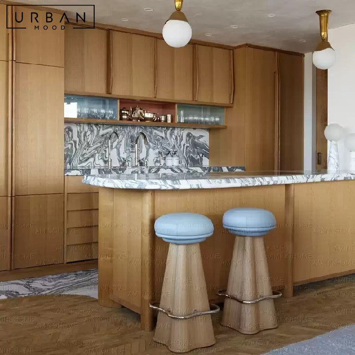 BOUGY Modern Solid Wood Bar Chair