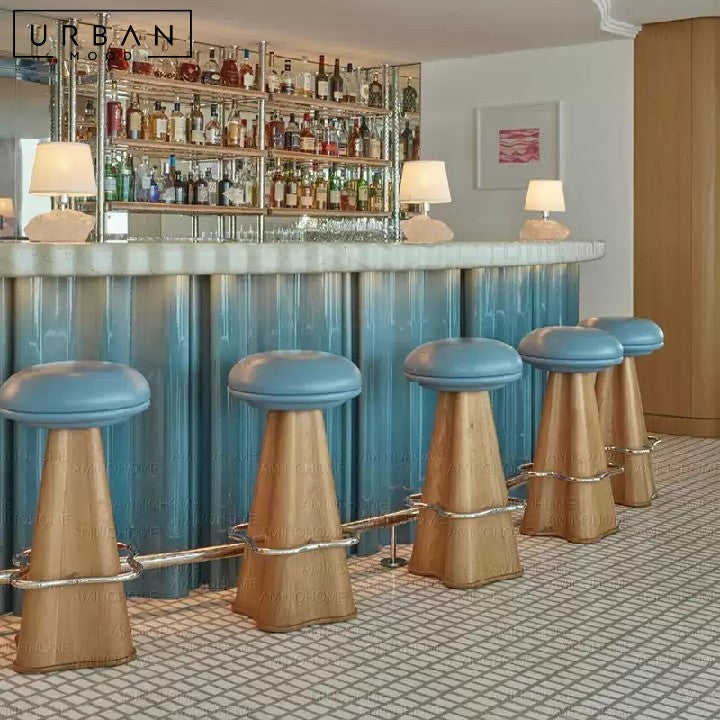 BOUGY Modern Solid Wood Bar Chair