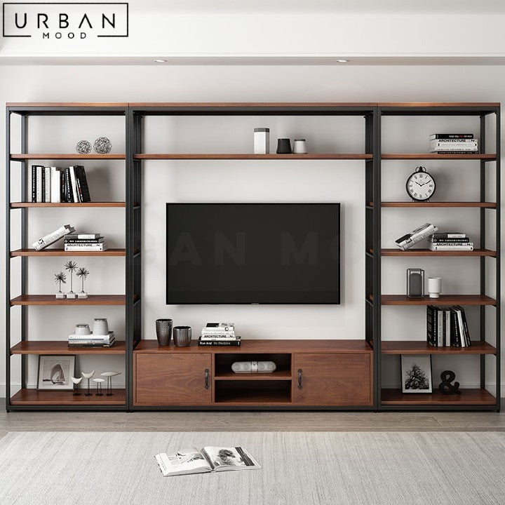 BONITA Modern Solid Wood Storage TV Console