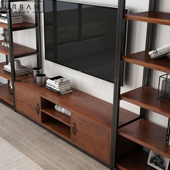 BONITA Modern Solid Wood Storage TV Console