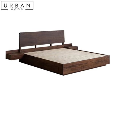BORIS Modern Solid Wood Storage Bedframe