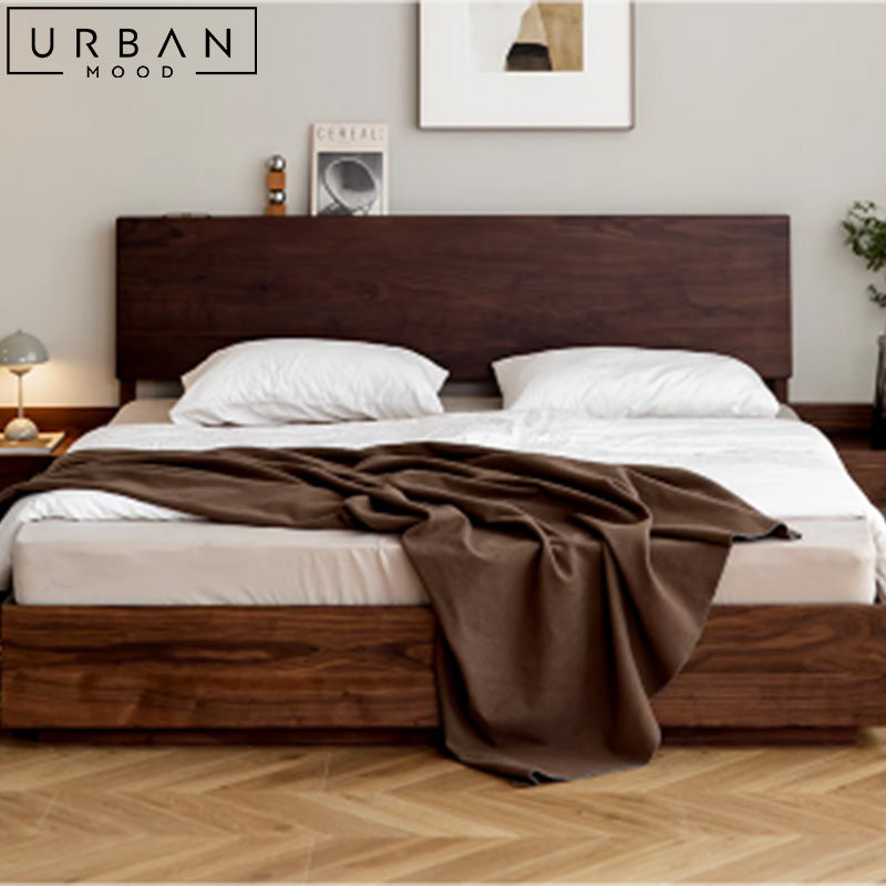 BORIS Modern Solid Wood Storage Bedframe
