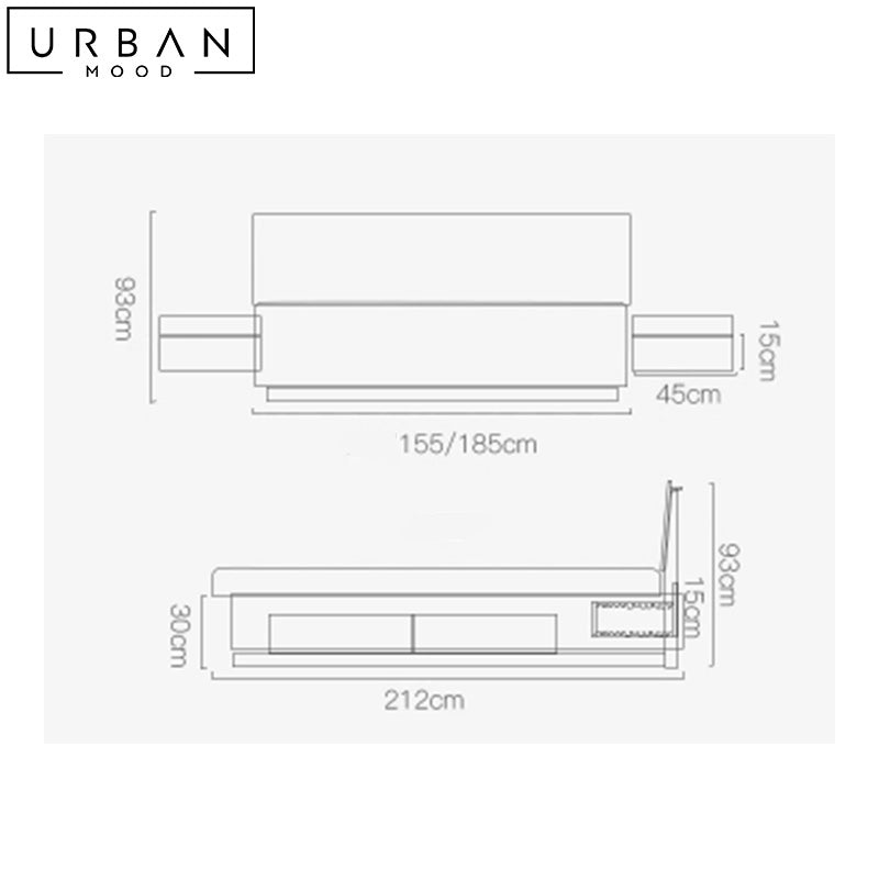 BORIS Modern Solid Wood Storage Bedframe