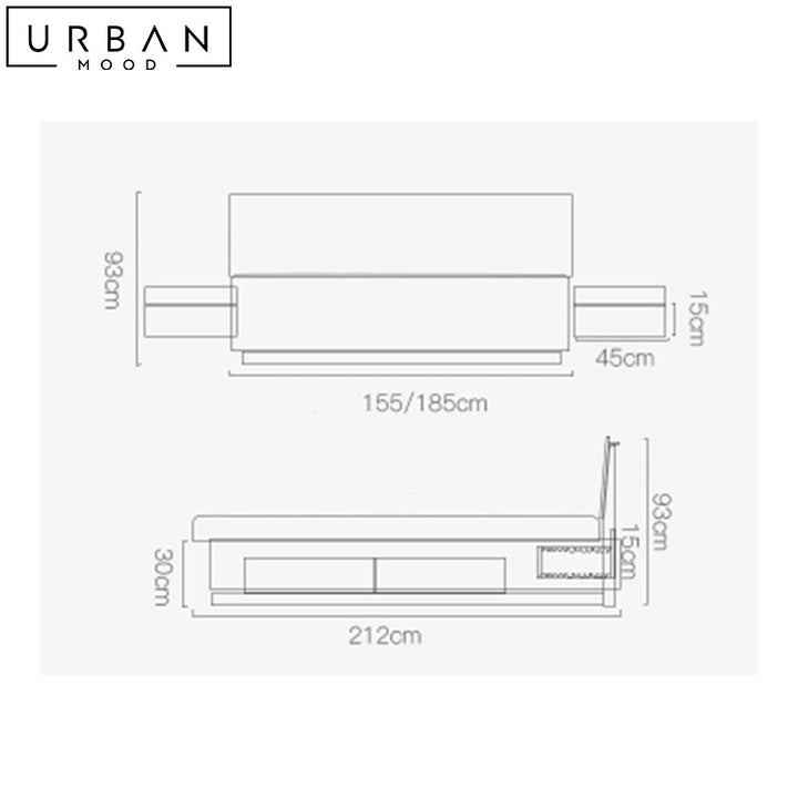 BORIS Modern Solid Wood Storage Bedframe