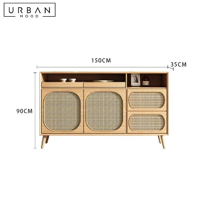 BOUVIER Japandi Rattan Sideboard