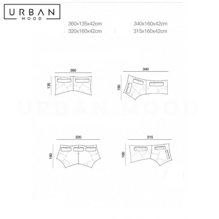 BOVA Modern Modular Velvet Sofa