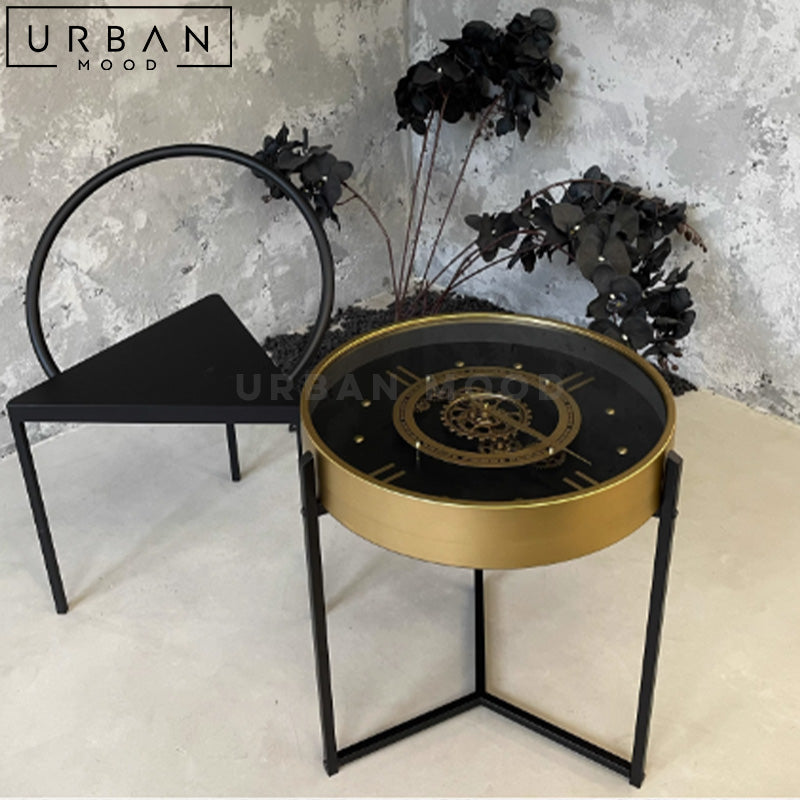 BRANO Industrial Clock Side Table