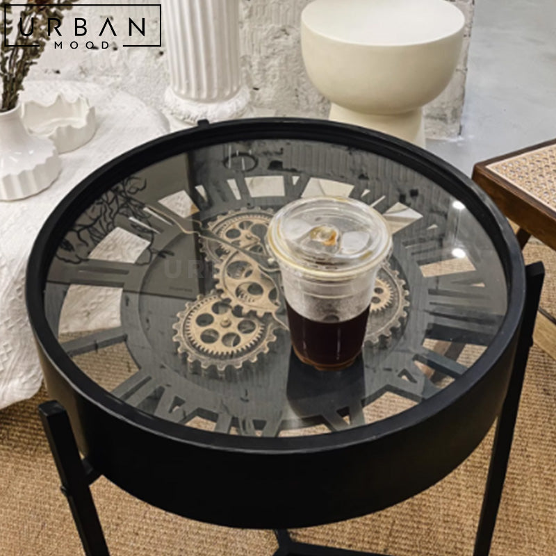 BRANO Industrial Clock Side Table