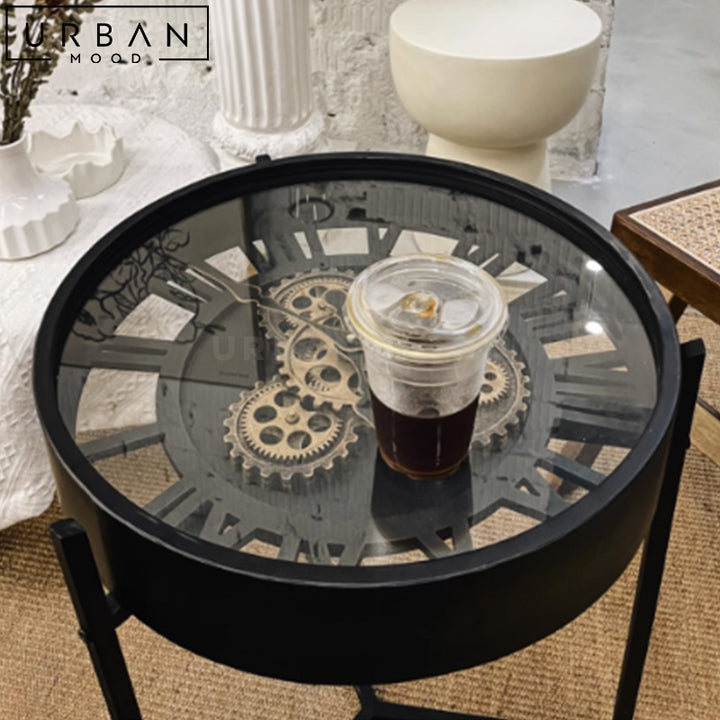 BRANO Industrial Clock Side Table