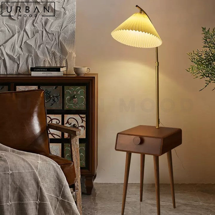 BRANOV Japandi Side Table Floor Lamp