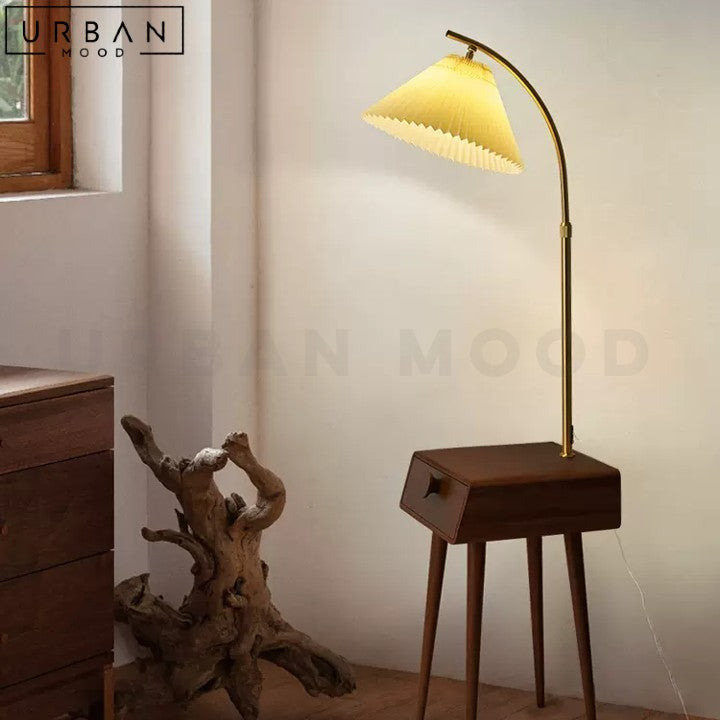 BRANOV Japandi Side Table Floor Lamp