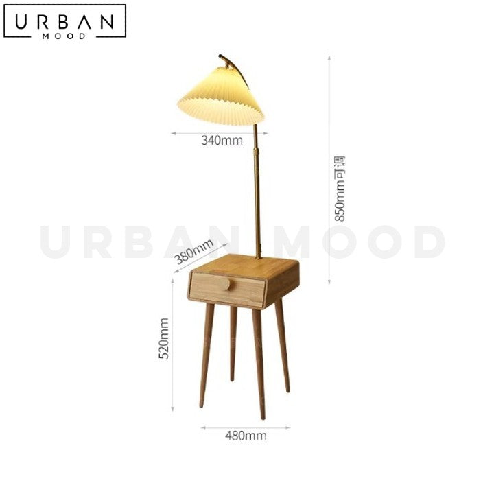 BRANOV Japandi Side Table Floor Lamp