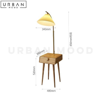 BRANOV Japandi Side Table Floor Lamp