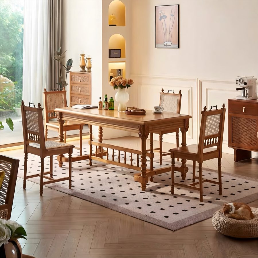 BRAVION Victorian Solid Wood Dining Table - Urban Mood Singapore