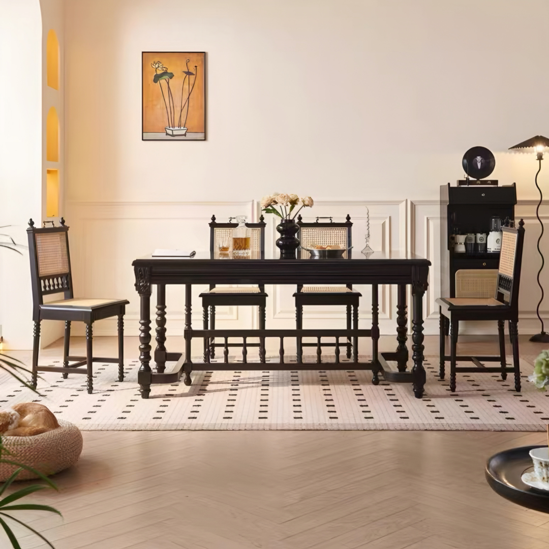 BRAVION Victorian Solid Wood Dining Table - Urban Mood Singapore