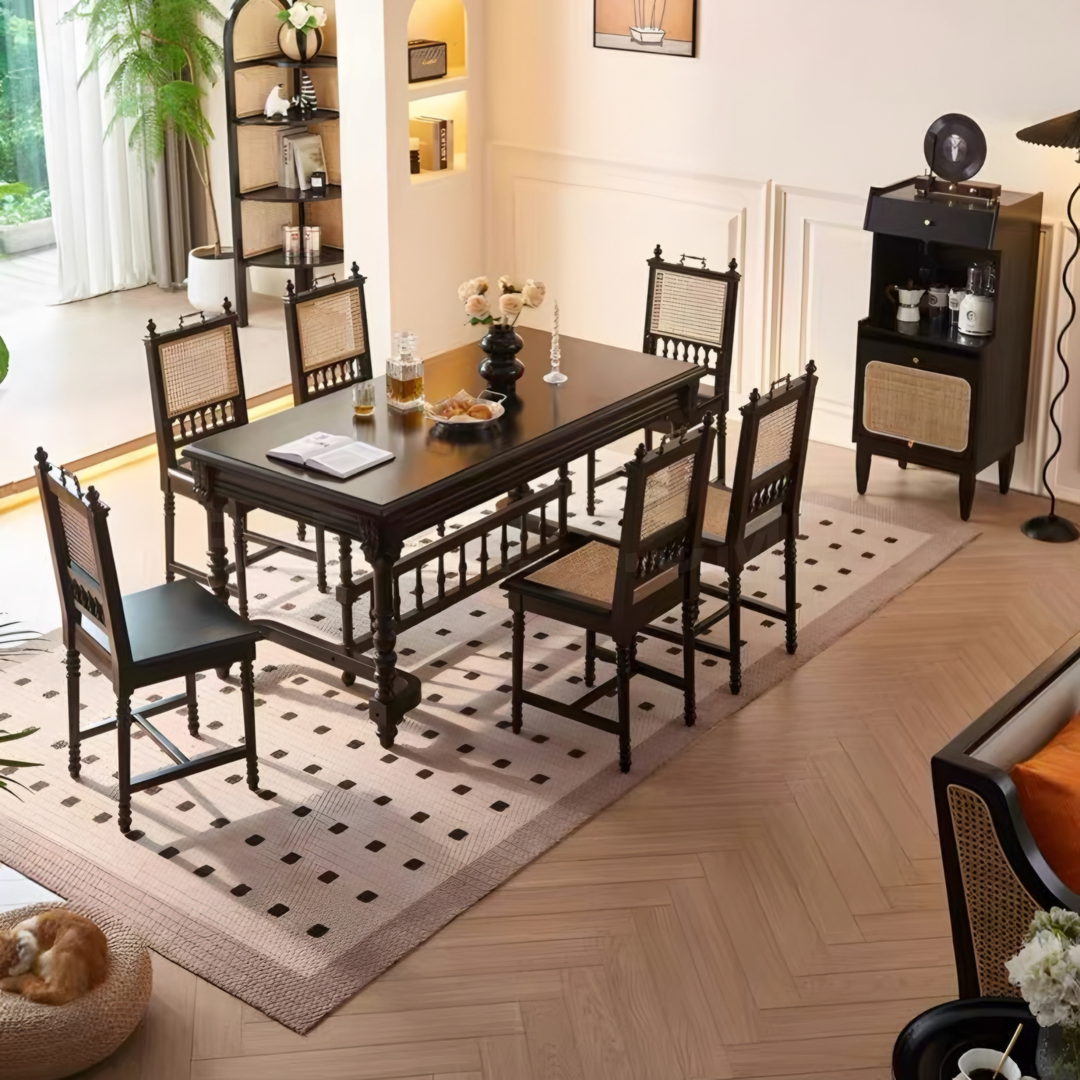 BRAVION Victorian Solid Wood Dining Table - Urban Mood Singapore
