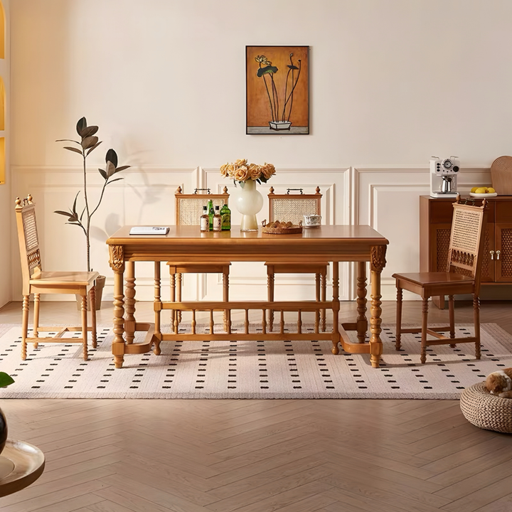 BRAVION Victorian Solid Wood Dining Table - Urban Mood Singapore
