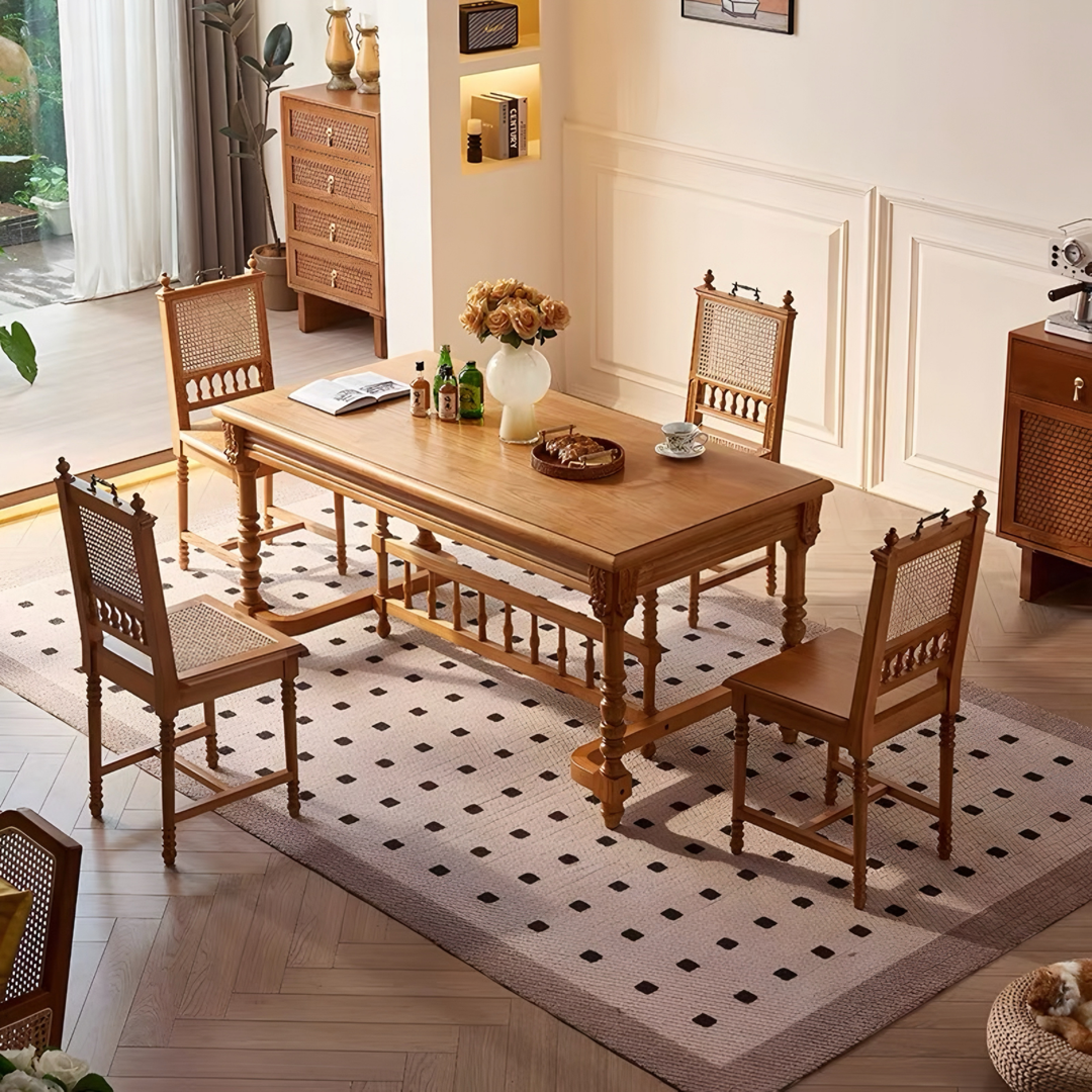 BRAVION Victorian Solid Wood Dining Table - Urban Mood Singapore