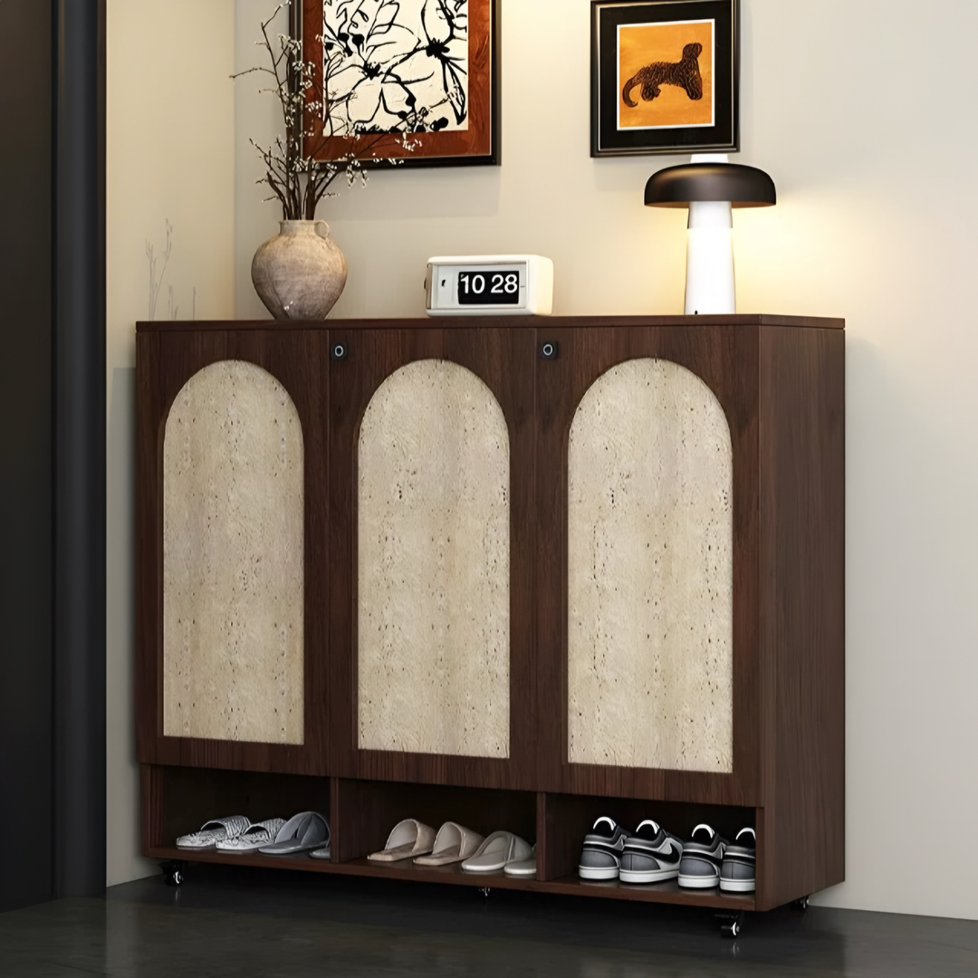 BRIARWOOD Modern Travertine Shoe Cabinet - Urban Mood Singapore