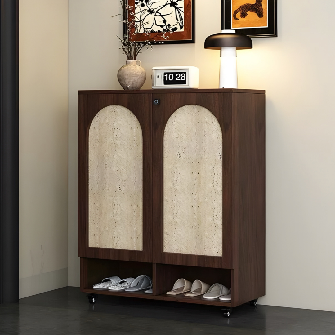 BRIARWOOD Modern Travertine Shoe Cabinet - Urban Mood Singapore