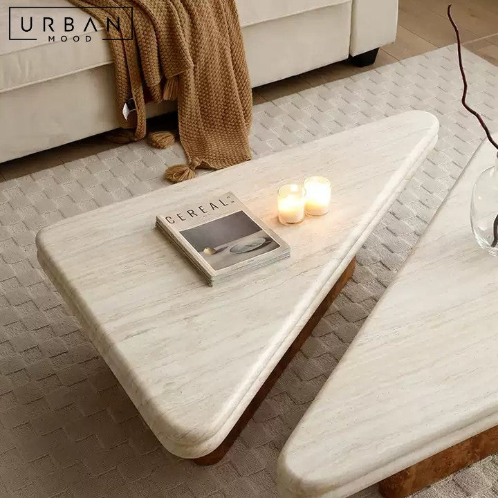 BRIELLE Modern Travertine Coffee Table