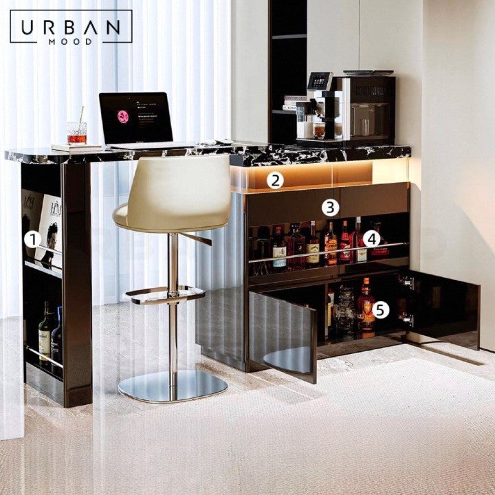 BRIKE Modern Sintered Stone Bar Table