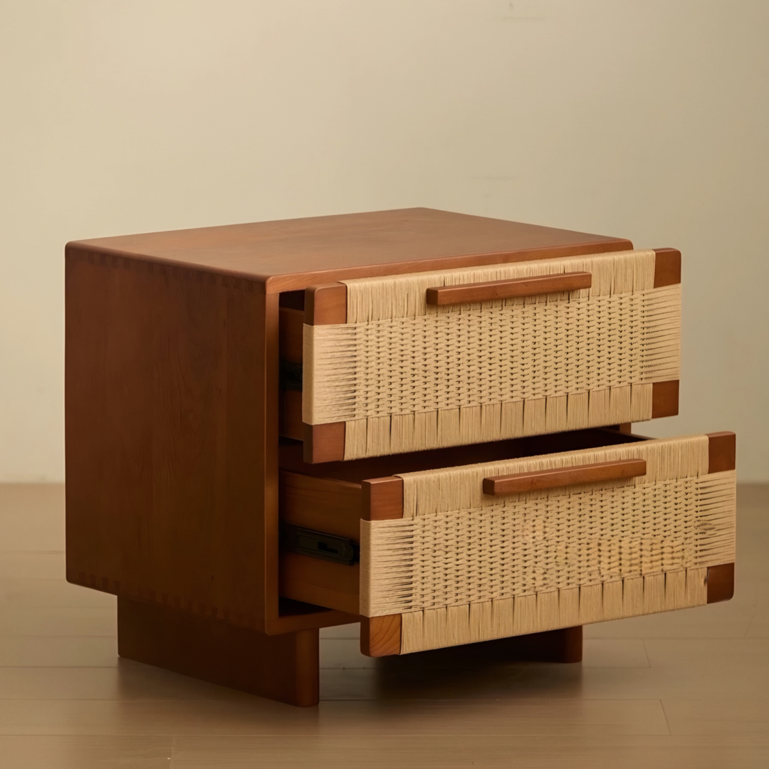 BRIXTEN Rustic Rattan Bedside Table - Urban Mood Singapore