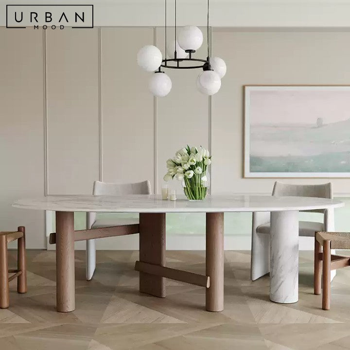BRYNDIS Modern Marble Dining Table