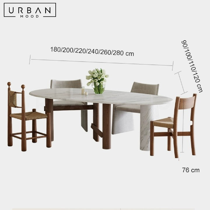 BRYNDIS Modern Marble Dining Table