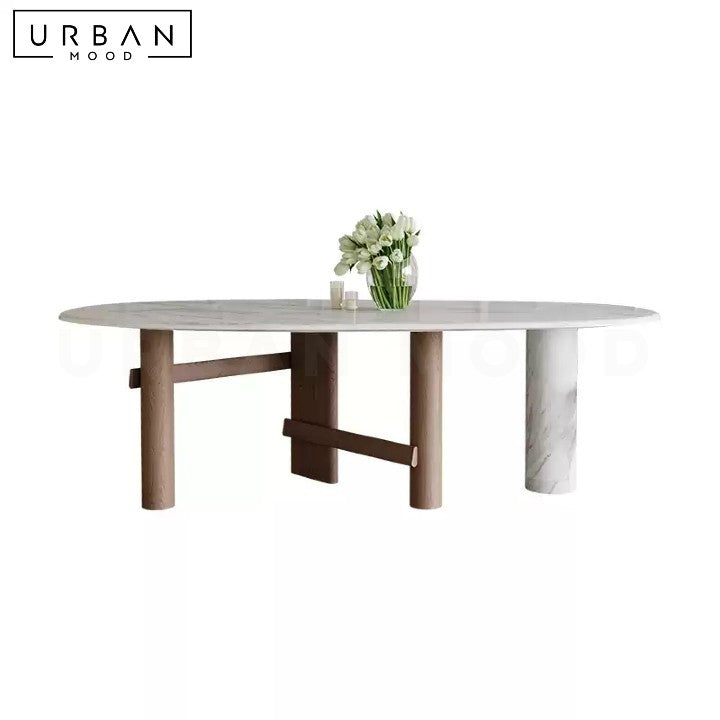 BRYNDIS Modern Marble Dining Table