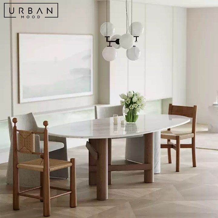 BRYNDIS Modern Marble Dining Table