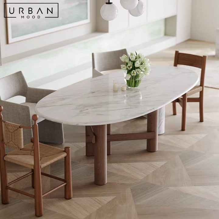 BRYNDIS Modern Marble Dining Table