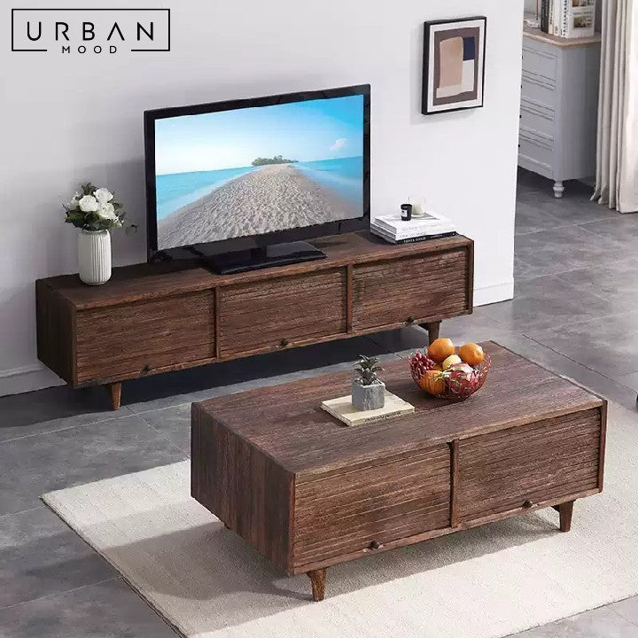 BUDIMIR Rustic Solid Wood TV Console