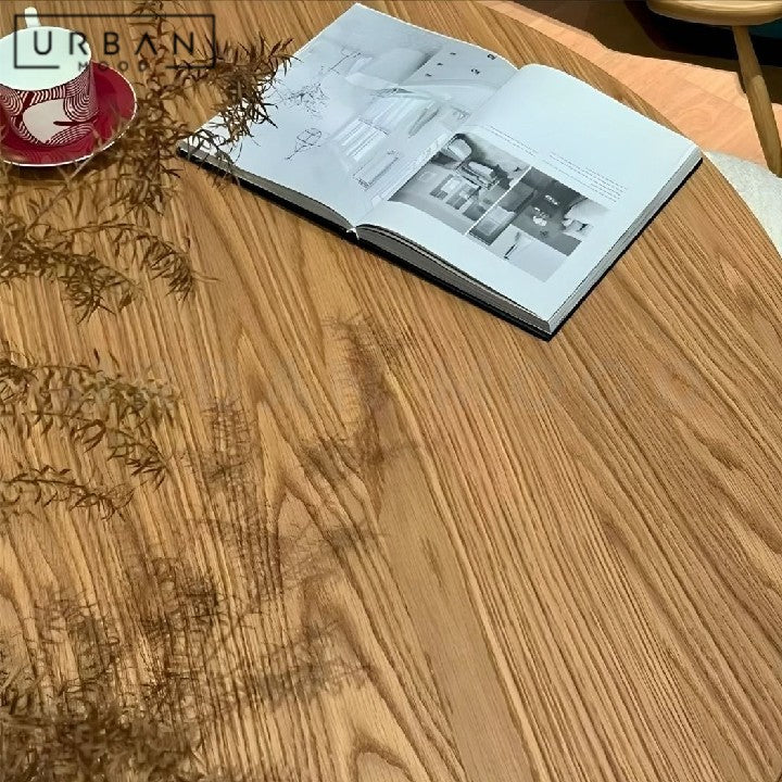 BUELENS Japandi Solid Wood Round Dining Table