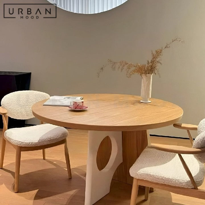 BUELENS Japandi Solid Wood Round Dining Table
