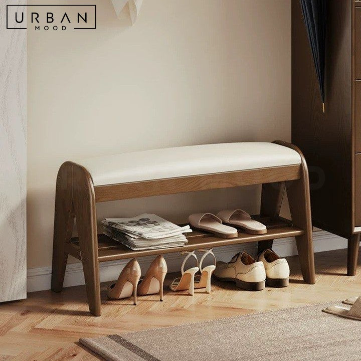 BULS Modern Leather Entryway Bench