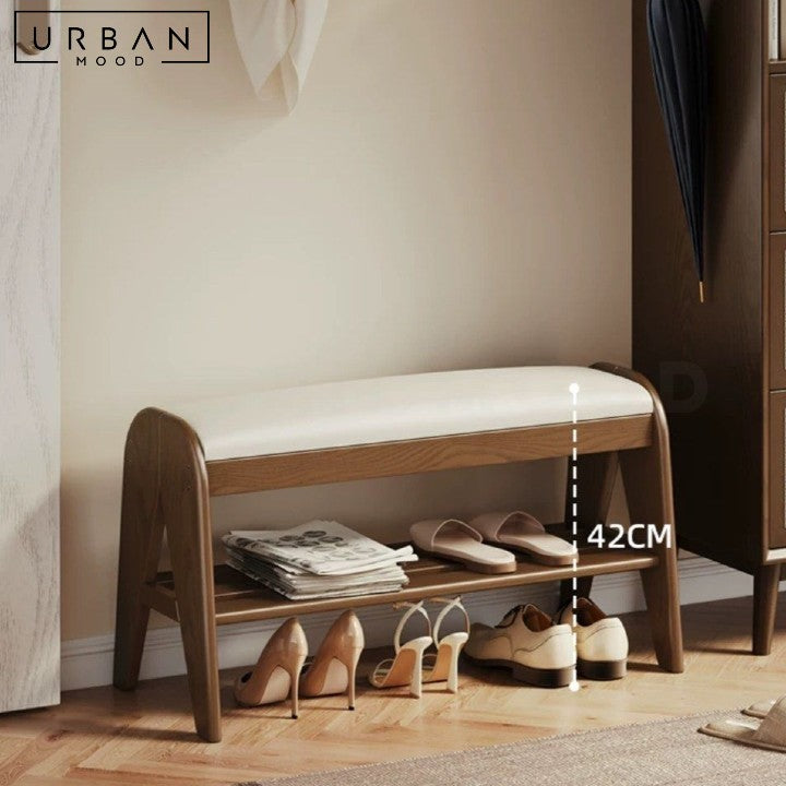 BULS Modern Leather Entryway Bench