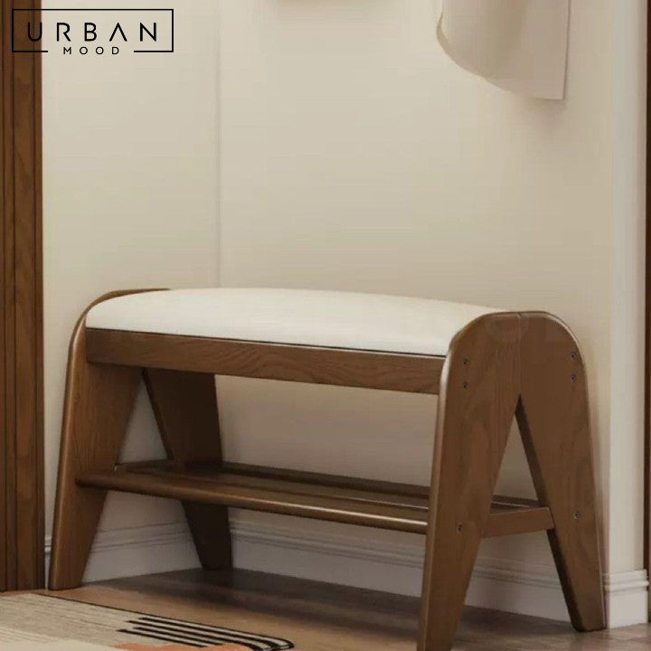 BULS Modern Leather Entryway Bench