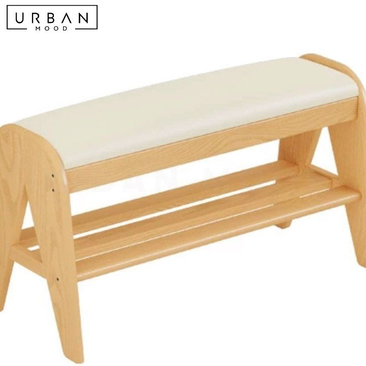 BULS Modern Leather Entryway Bench