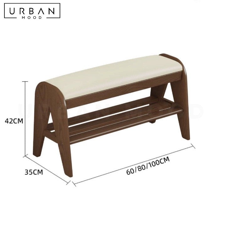 BULS Modern Leather Entryway Bench