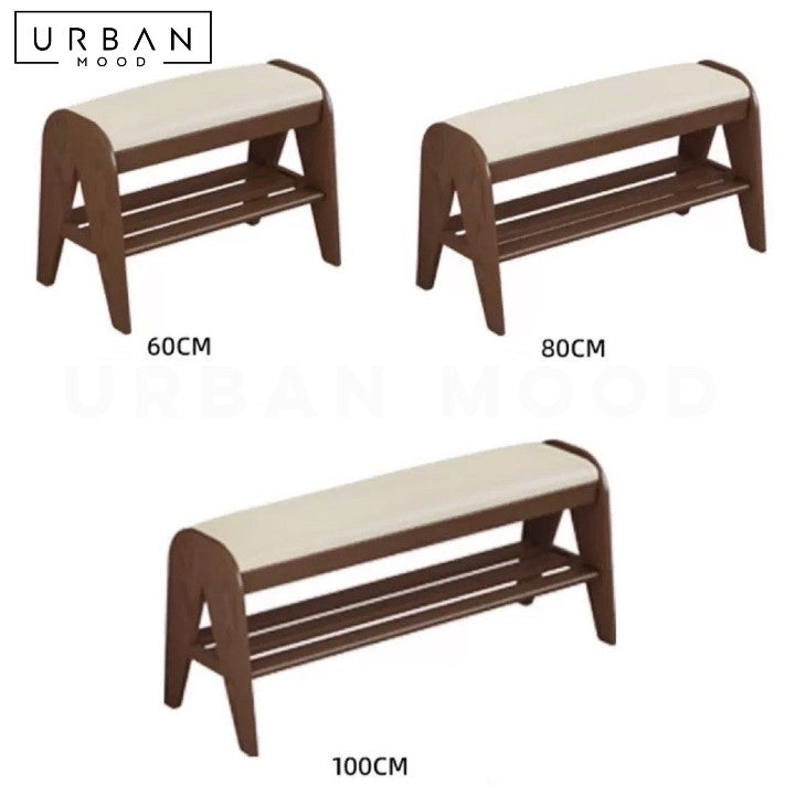 BULS Modern Leather Entryway Bench