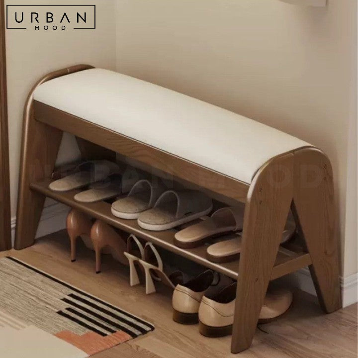 BULS Modern Leather Entryway Bench