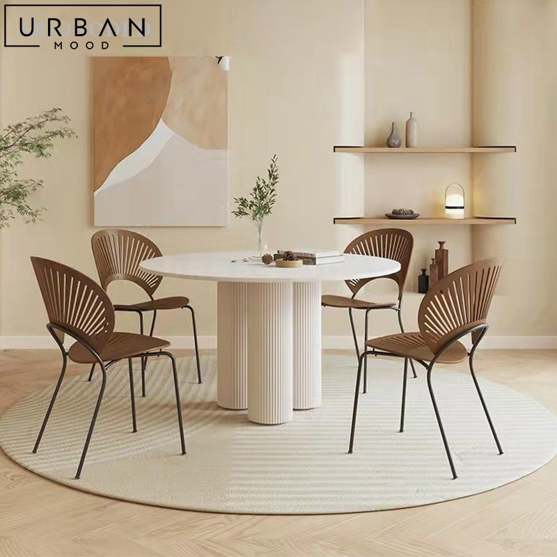 BURKE Japandi Sintered Stone Round Dining Table